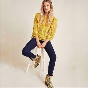 Anthropologie Pilcro & The Letterpress Dark Blue Slit Front Jeans Western